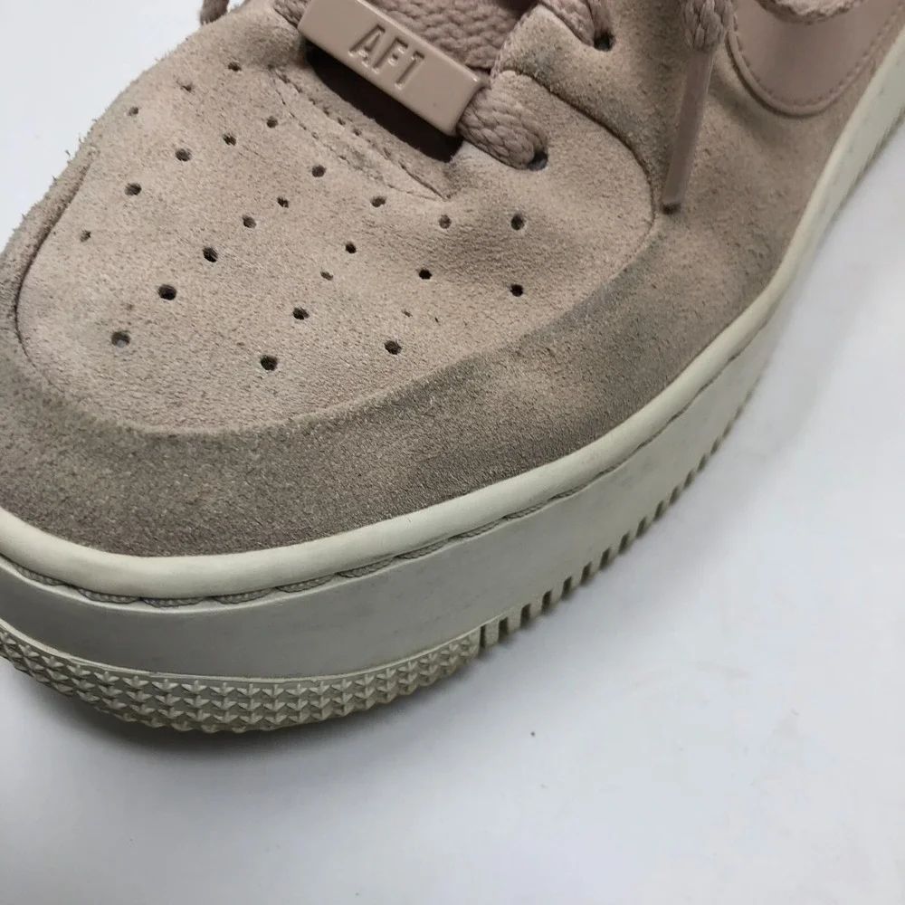 Nike Air Force 1 Sage Low Womens 6.5 Blush Pink Suede Leather Lace Up Streetwear